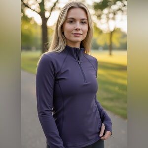 Lululemon Athletica Navy Short Waisted Jersey Sweatshirt